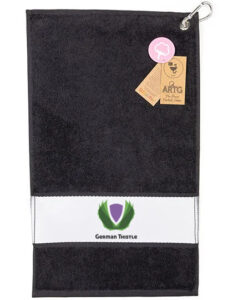 Kleines Handtuch mit Karabiner und Druck