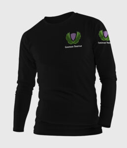 Longsleeve schwarz mit Brust- und Ärmeldruck